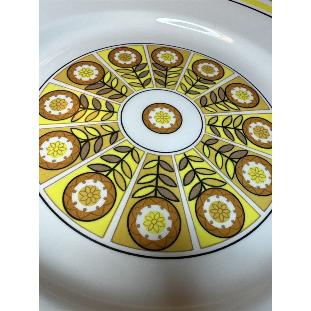 Vintage Nikko Orbit‎ 12" Platter Discontinued Yellow Band Floral Nikorbi Pattern